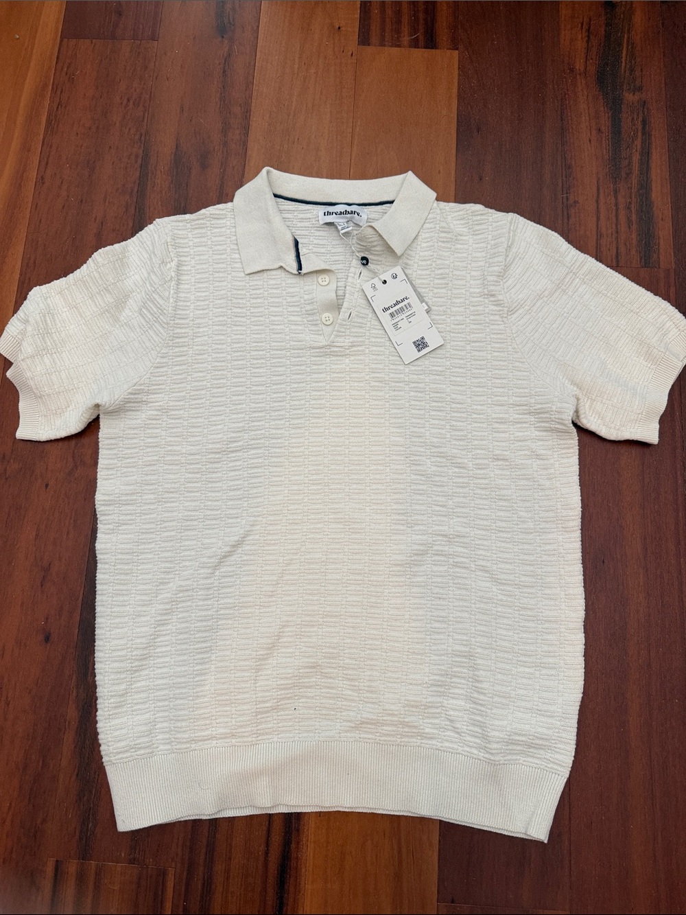 Threadbare Men's Short-Sleeve Polo in Cream